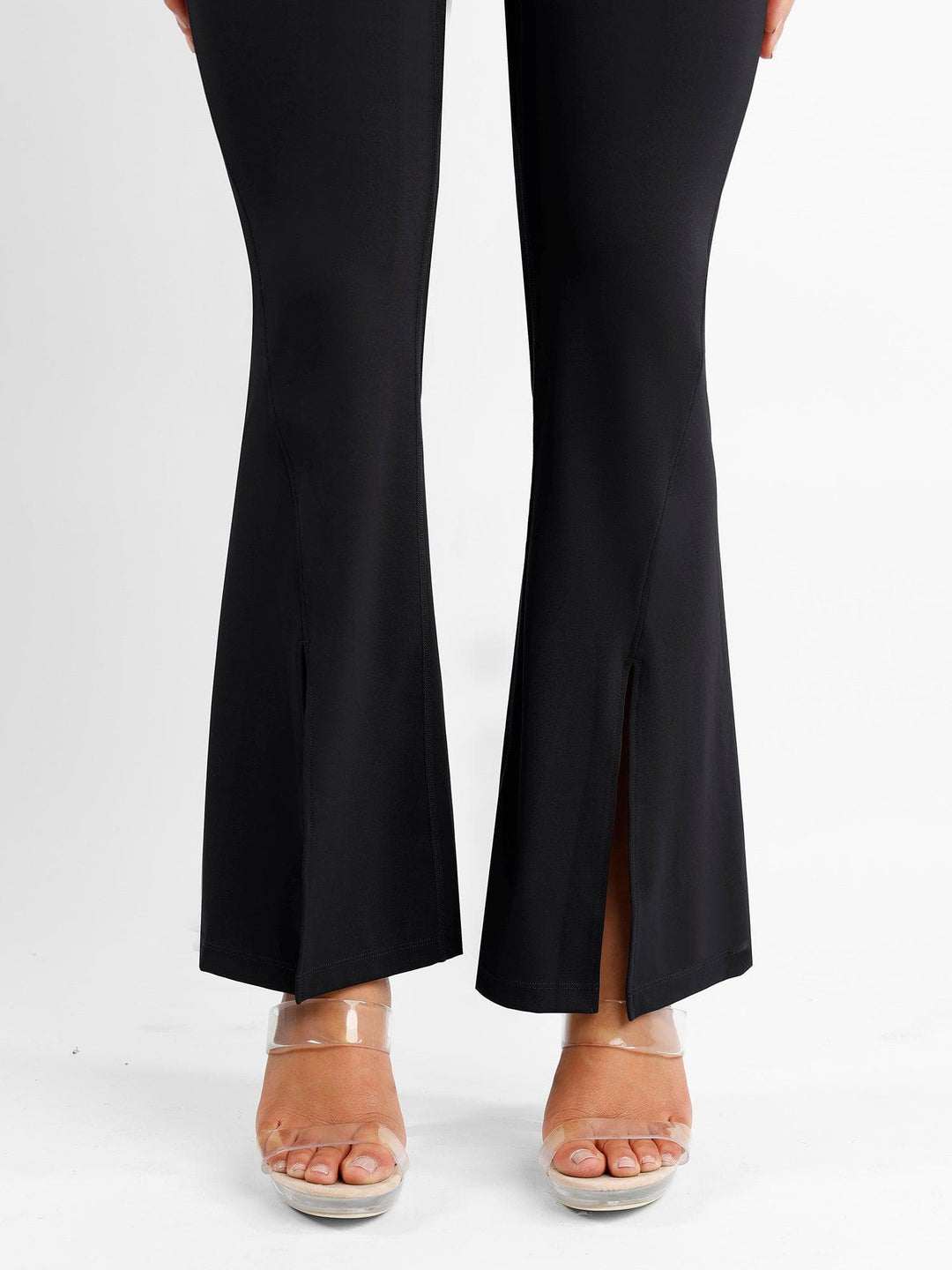 Zoë Ella™ | Shapewear High Rise Tummy Control Split Hem Flare Leg Pants