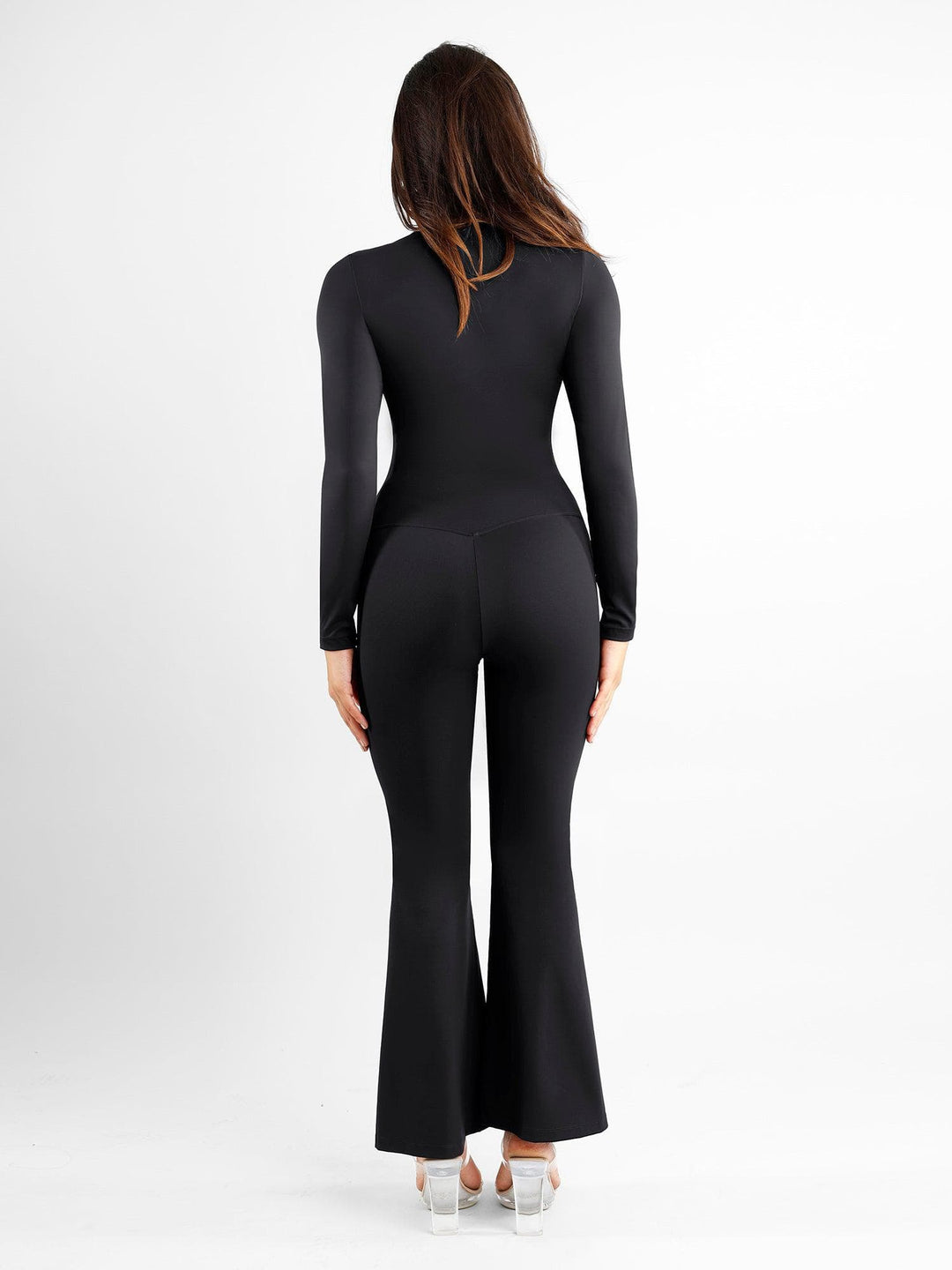 Zoë Ella™ | Shapewear High Rise Tummy Control Split Hem Flare Leg Pants