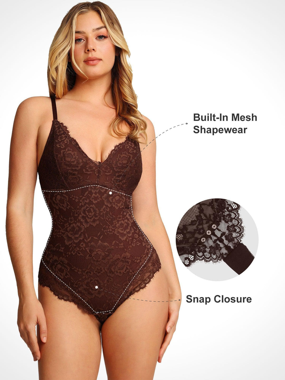 Zoë Ella™ | Shapewear Firm Control Smoothing Full Lace Thong Bodysuit