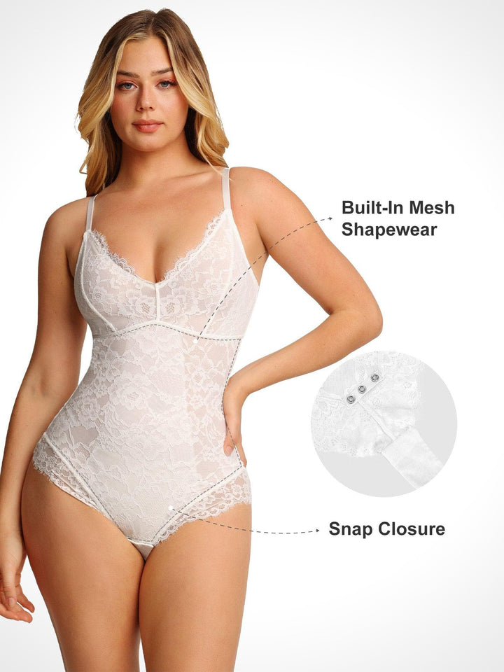 Zoë Ella™ | Shapewear Firm Control Smoothing Full Lace Thong Bodysuit