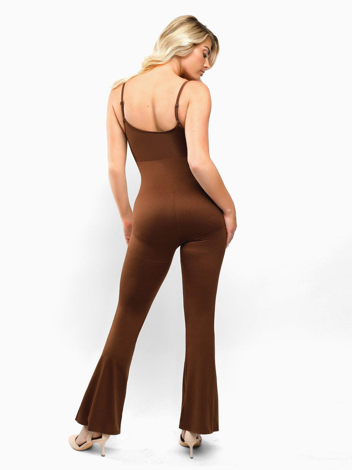 Zoë Ella™ | Shapewear Butt Lift Flare Leg Strappy Jumpsuit