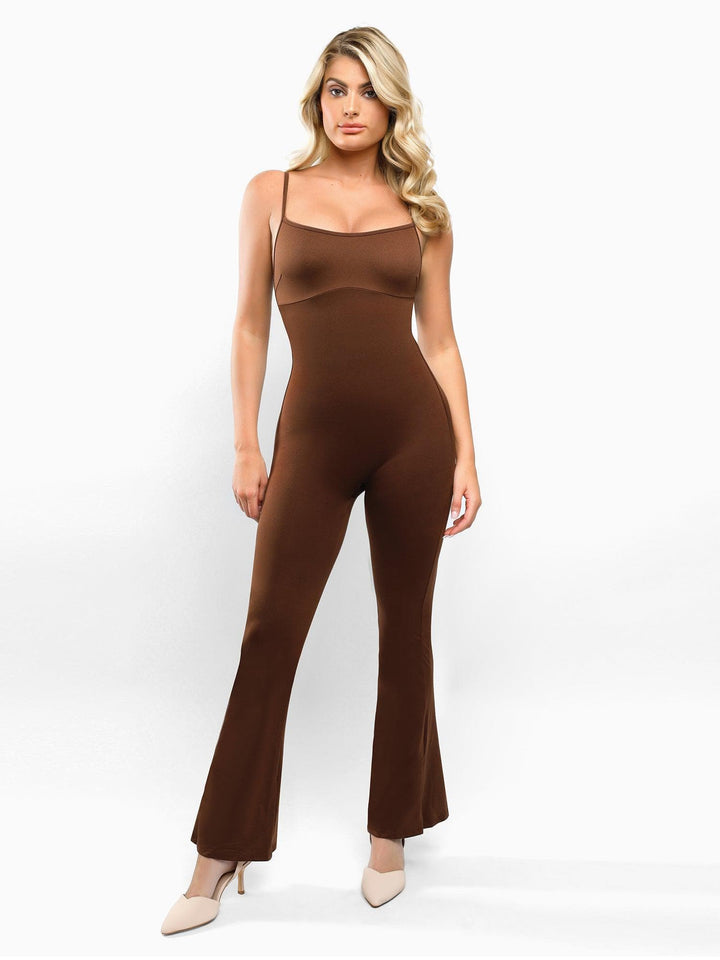 Zoë Ella™ | Shapewear Butt Lift Flare Leg Strappy Jumpsuit