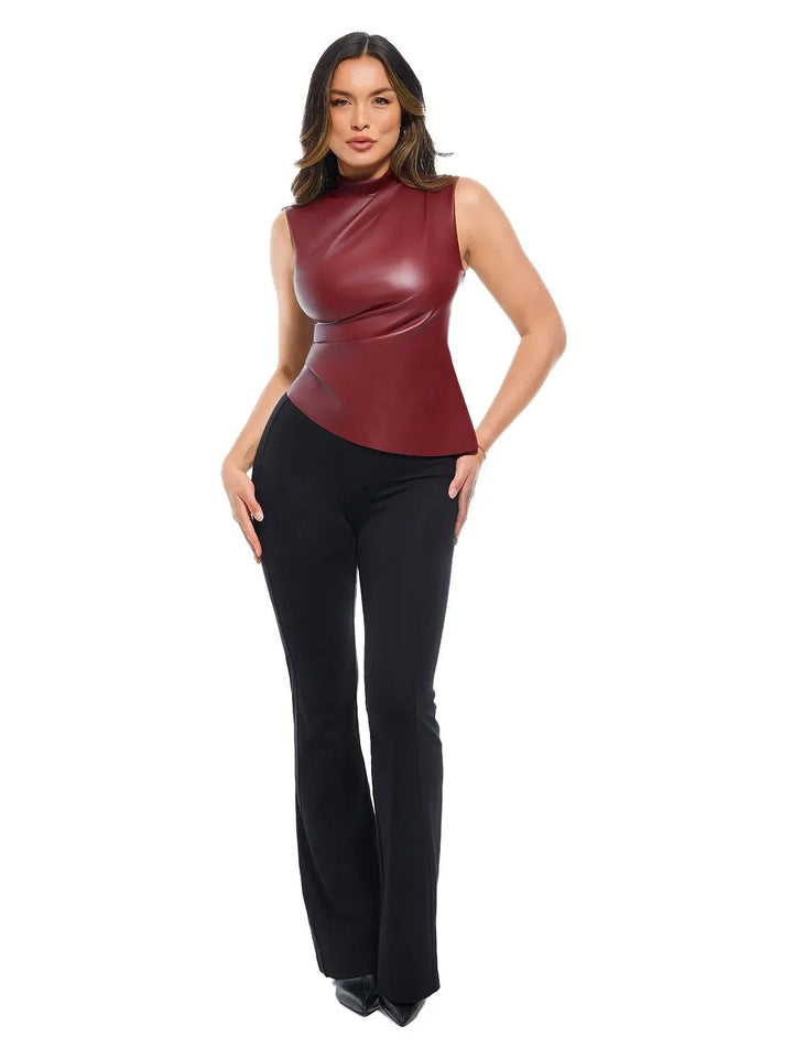 Zoë Ella™ | Sculpting 3-in-1 Faux Leather Bodysuit