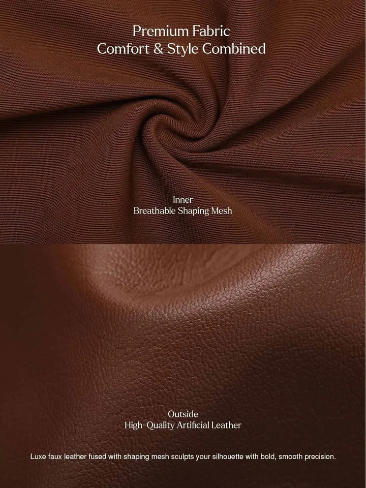 Zoë Ella™ | Sculpting 3-in-1 Faux Leather Bodysuit