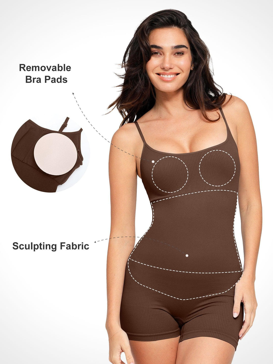 Zoë Ella™ | Shapewear Seamless Rib Strappy Romper