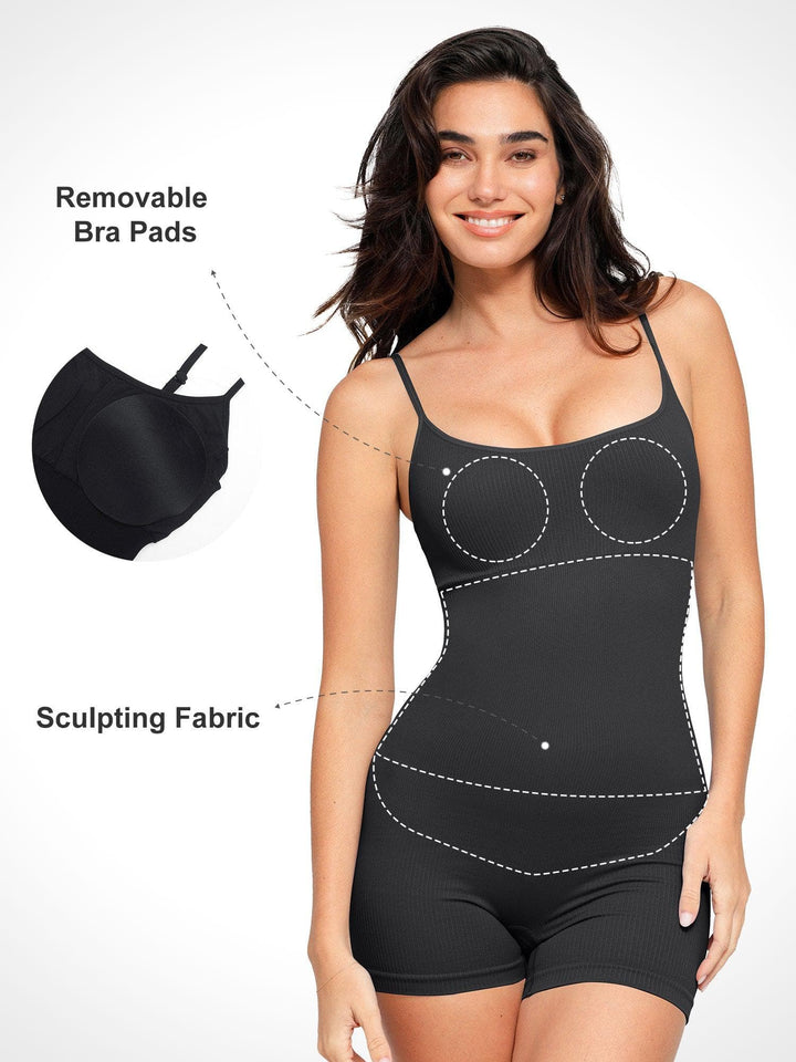Zoë Ella™ | Shapewear Seamless Rib Strappy Romper