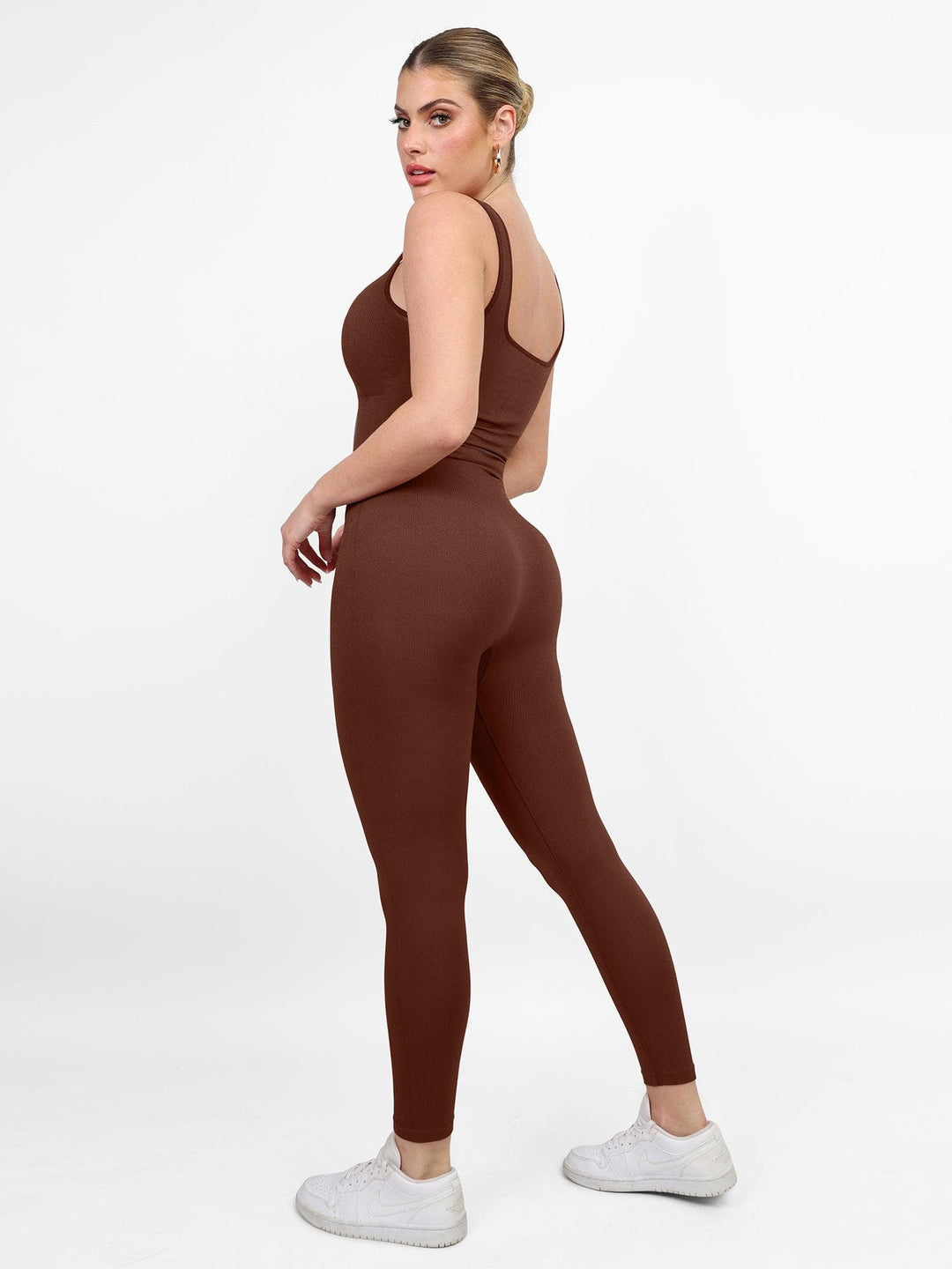 Zoë Ella™ | Shapewear Seamless Square Neck Tank Workout Jumpsuit