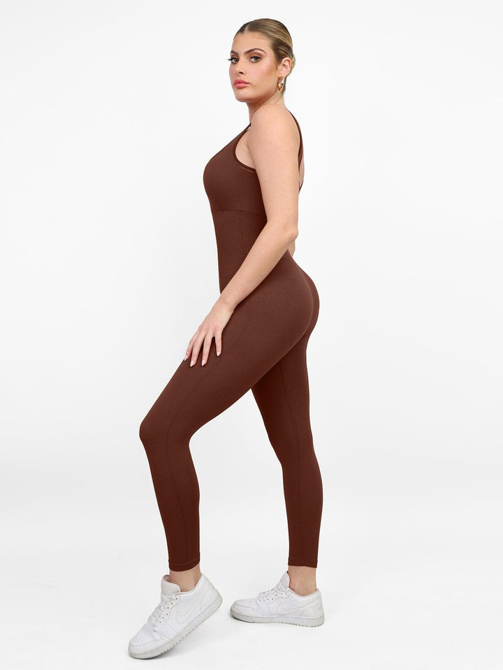 Zoë Ella™ | Shapewear Seamless Square Neck Tank Workout Jumpsuit