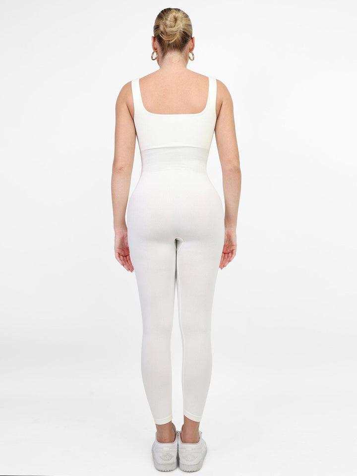 Zoë Ella™ | Shapewear Seamless Square Neck Tank Workout Jumpsuit