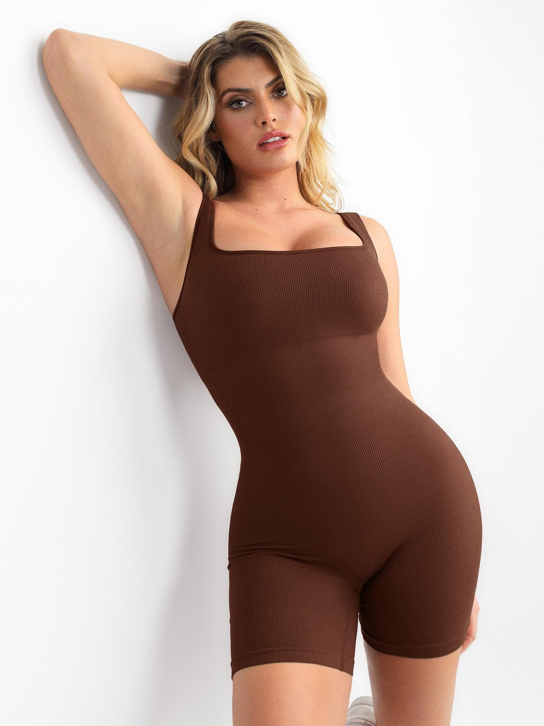 Zoë Ella™ | Shapewear Seamless Square Neck Smoothing Sport Romper