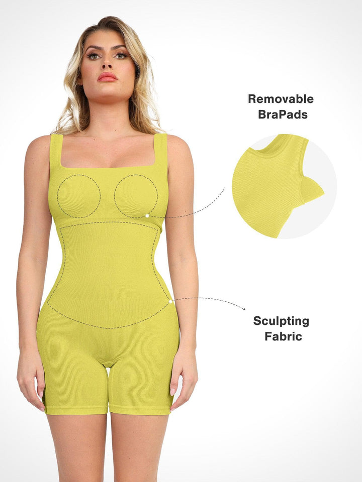Zoë Ella™ | Shapewear Seamless Square Neck Smoothing Sport Romper