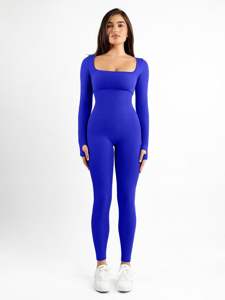 Zoë Ella™ | Shapewear Seamless Thumb Hole Long Sleeve Jumpsuit