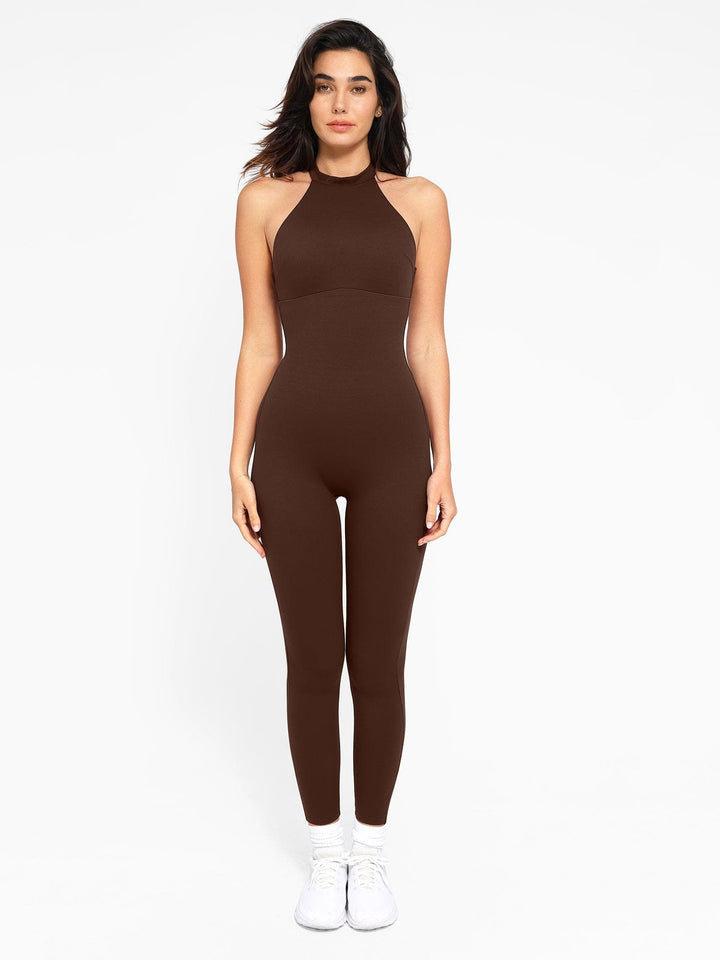Zoë Ella™ | Shapewear Body-Sculpting Halter Neck Jumpsuit