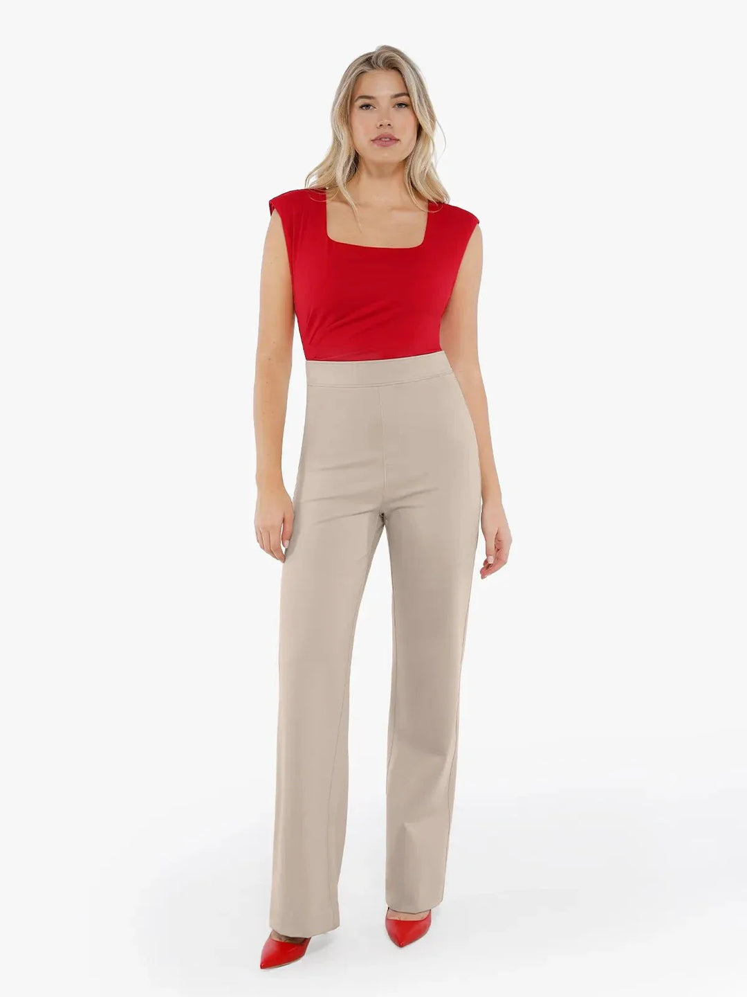 Zoë Ella™ | Shapewear Executive High Waisted Wide-Leg Ponte Pants