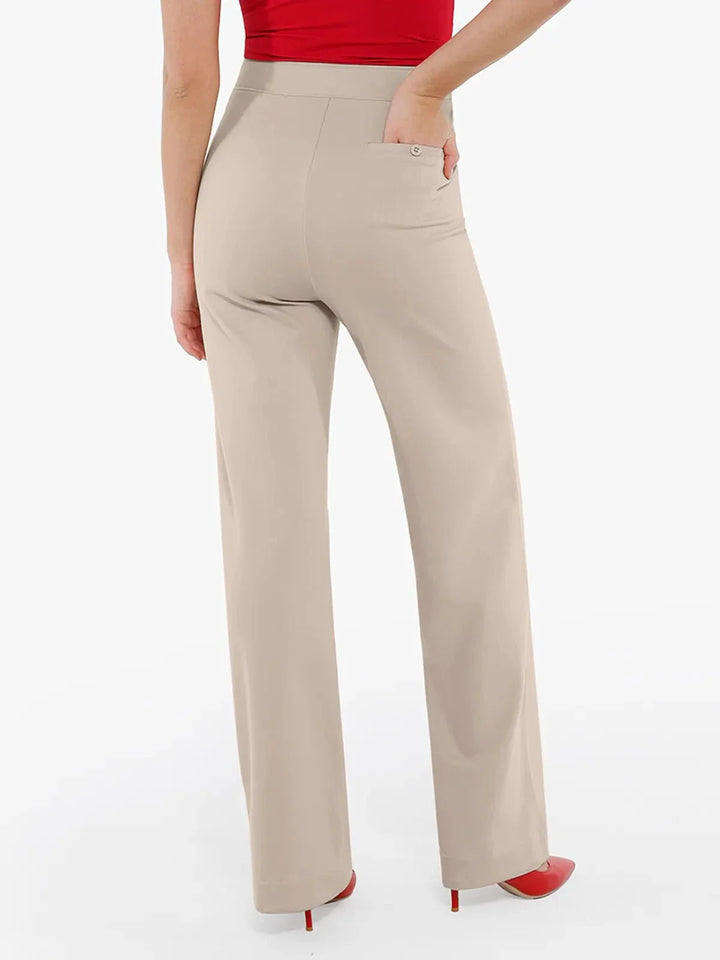 Zoë Ella™ | Shapewear Executive High Waisted Wide-Leg Ponte Pants