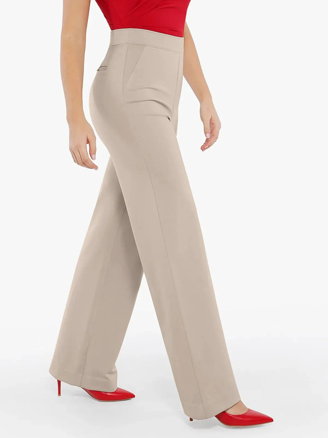 Zoë Ella™ | Shapewear Executive High Waisted Wide-Leg Ponte Pants