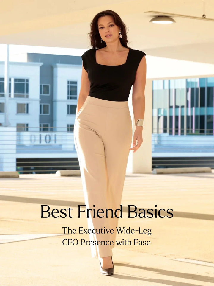Zoë Ella™ | Shapewear Executive High Waisted Wide-Leg Ponte Pants