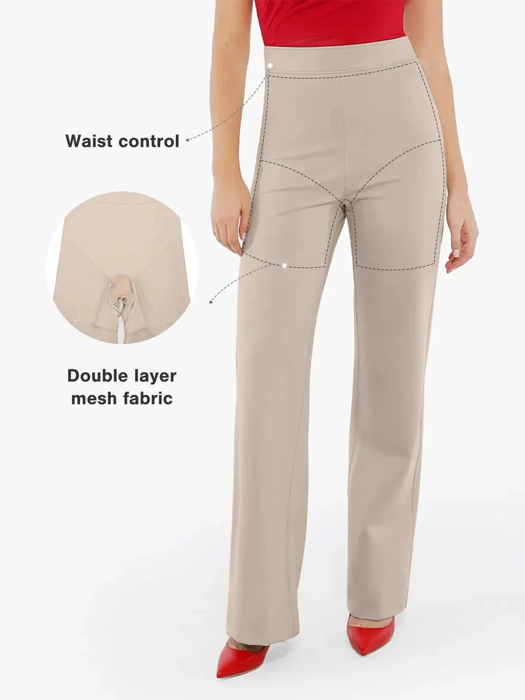 Zoë Ella™ | Shapewear Executive High Waisted Wide-Leg Ponte Pants