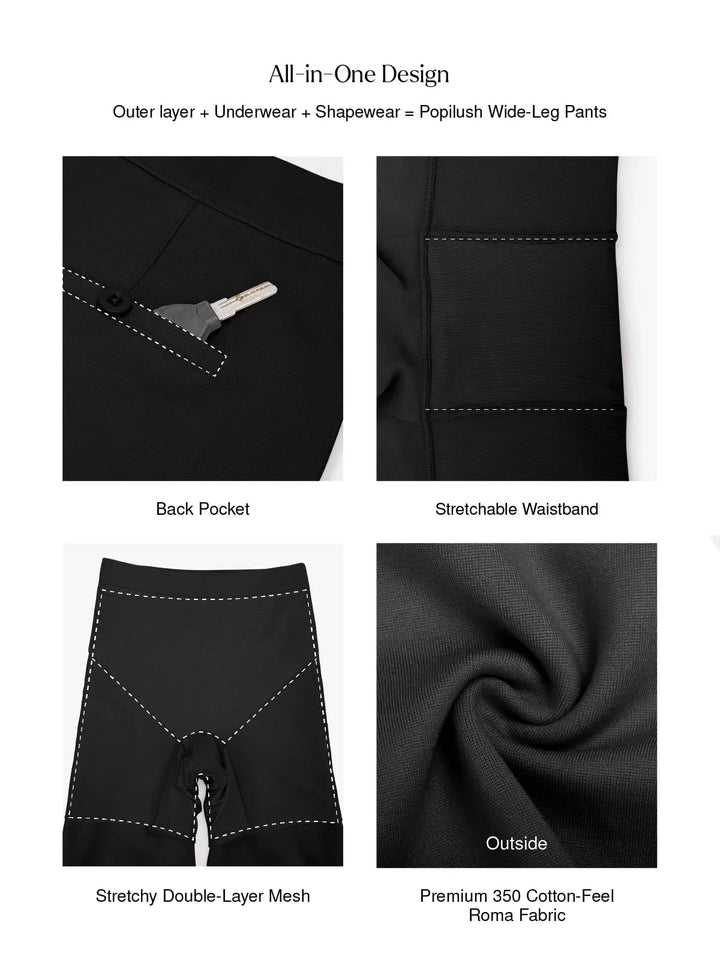 Zoë Ella™ | Shapewear Executive High Waisted Wide-Leg Ponte Pants