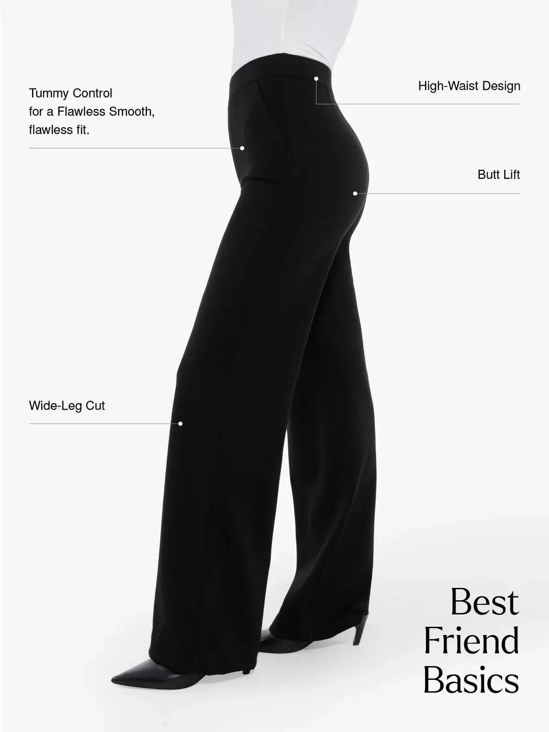 Zoë Ella™ | Shapewear Executive High Waisted Wide-Leg Ponte Pants