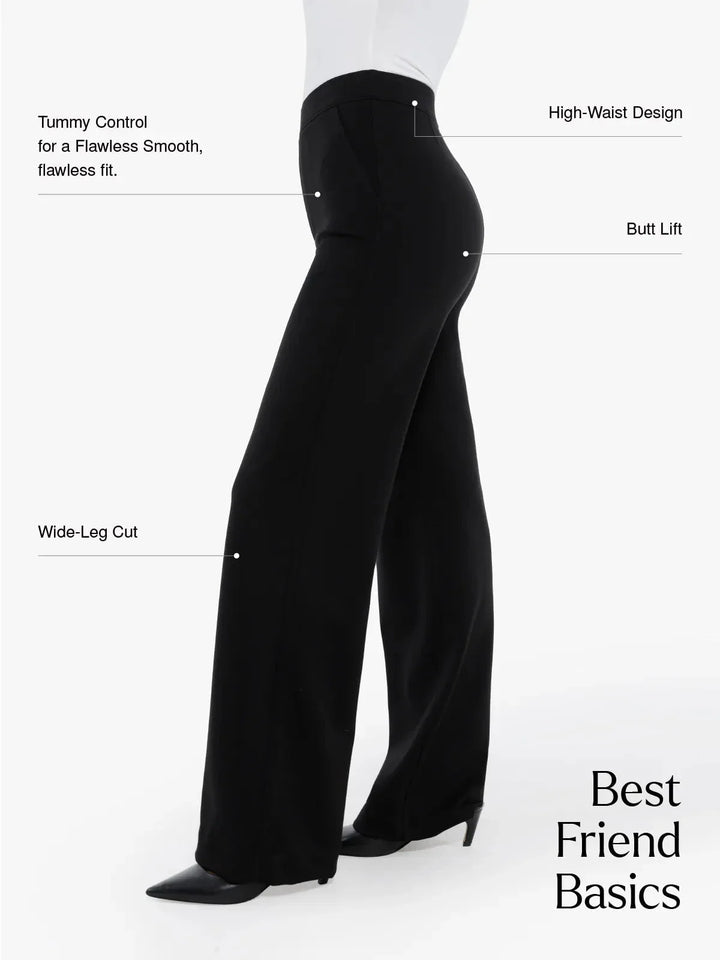 Zoë Ella™ | Shapewear Executive High Waisted Wide-Leg Ponte Pants