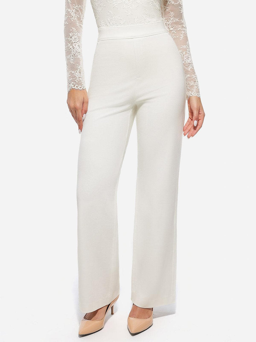 Zoë Ella™ | Shapewear Executive High Waisted Wide-Leg Ponte Pants