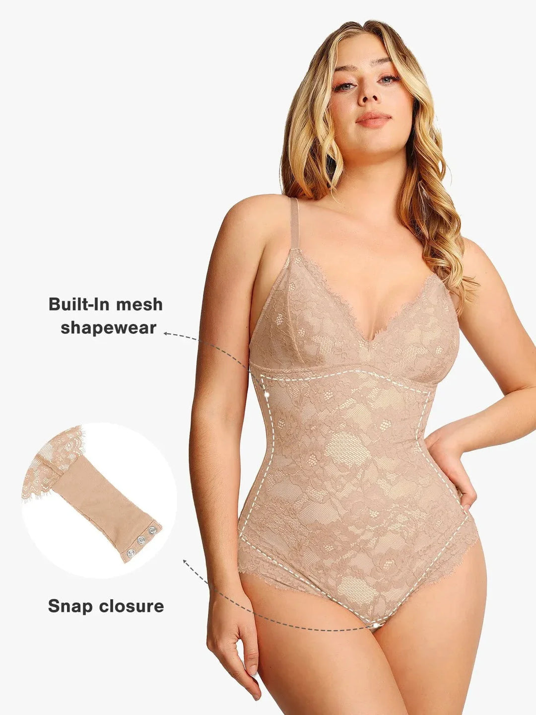 Zoë Ella™ | Shapewear Firm Control Smoothing Full Lace Thong Bodysuit