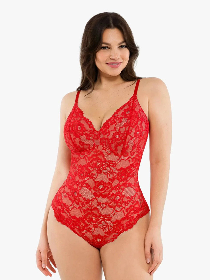Zoë Ella™ | Shapewear Firm Control Smoothing Full Lace Thong Bodysuit