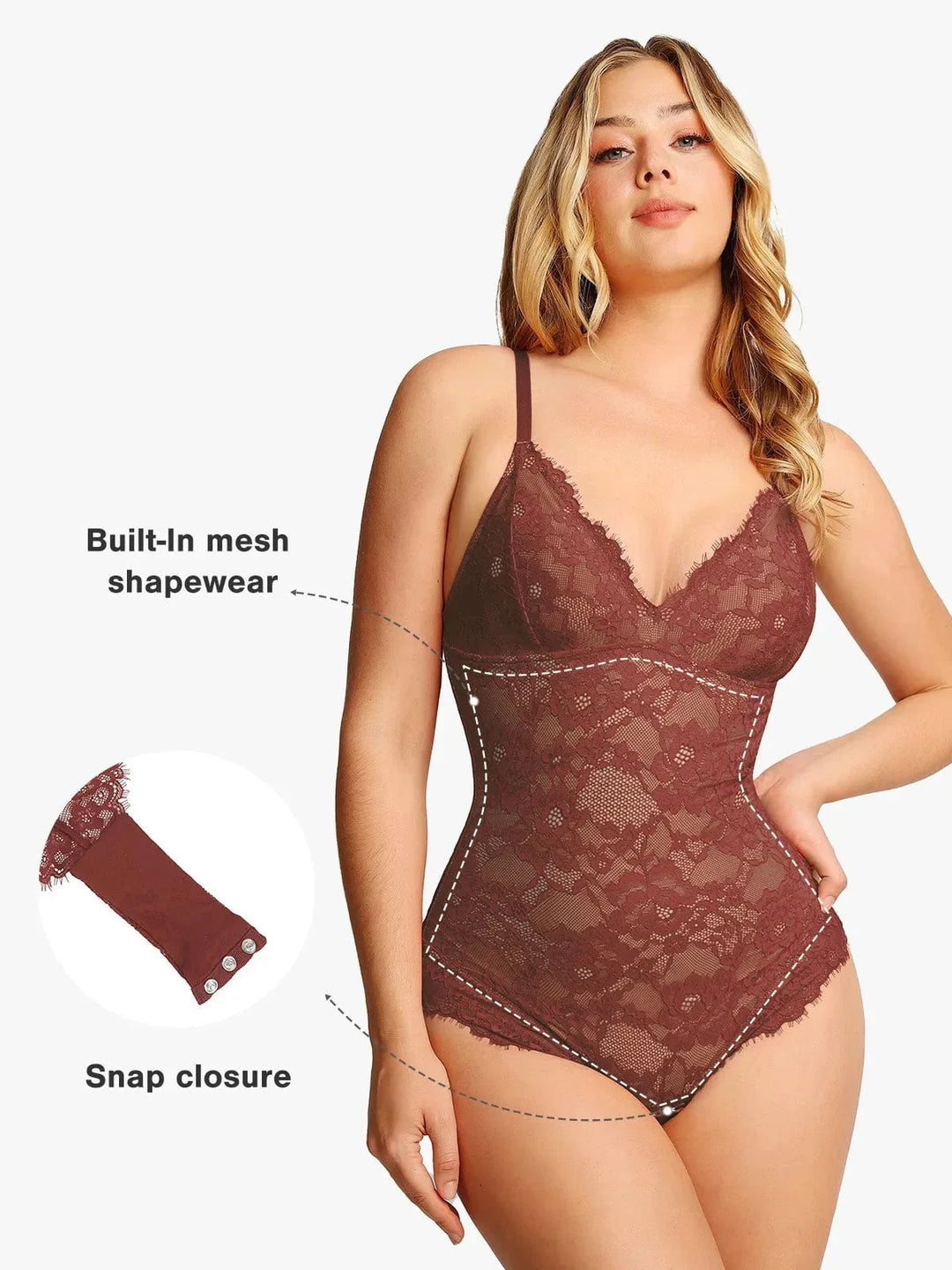 Zoë Ella™ | Shapewear Firm Control Smoothing Full Lace Thong Bodysuit