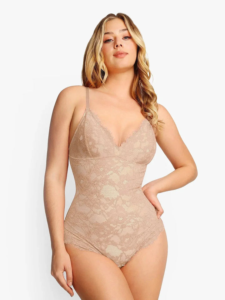 Zoë Ella™ | Shapewear Firm Control Smoothing Full Lace Thong Bodysuit