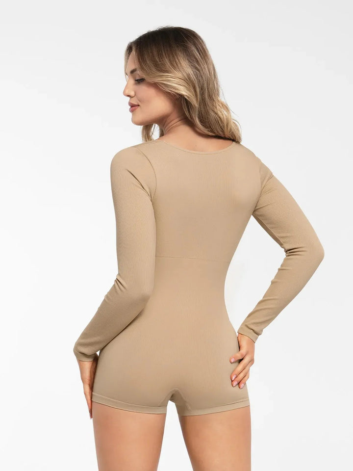 Zoë Ella™ | Shapewear Long Sleeve Sweetheart Neck Tummy Control Romper