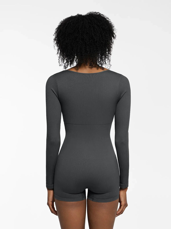 Zoë Ella™ | Shapewear Long Sleeve Sweetheart Neck Tummy Control Romper