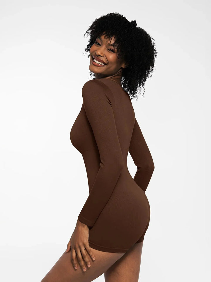 Zoë Ella™ | Shapewear Long Sleeve Sweetheart Neck Tummy Control Romper