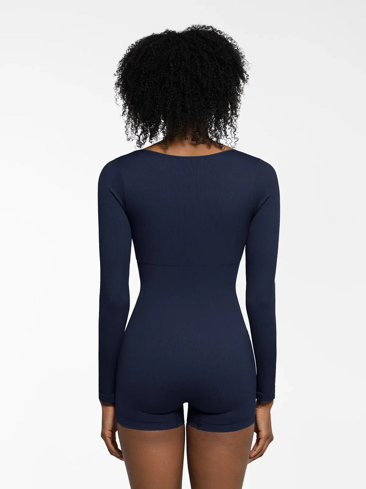 Zoë Ella™ | Shapewear Long Sleeve Sweetheart Neck Tummy Control Romper