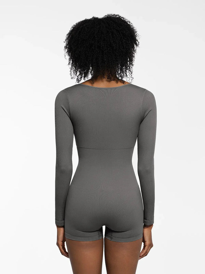 Zoë Ella™ | Shapewear Long Sleeve Sweetheart Neck Tummy Control Romper