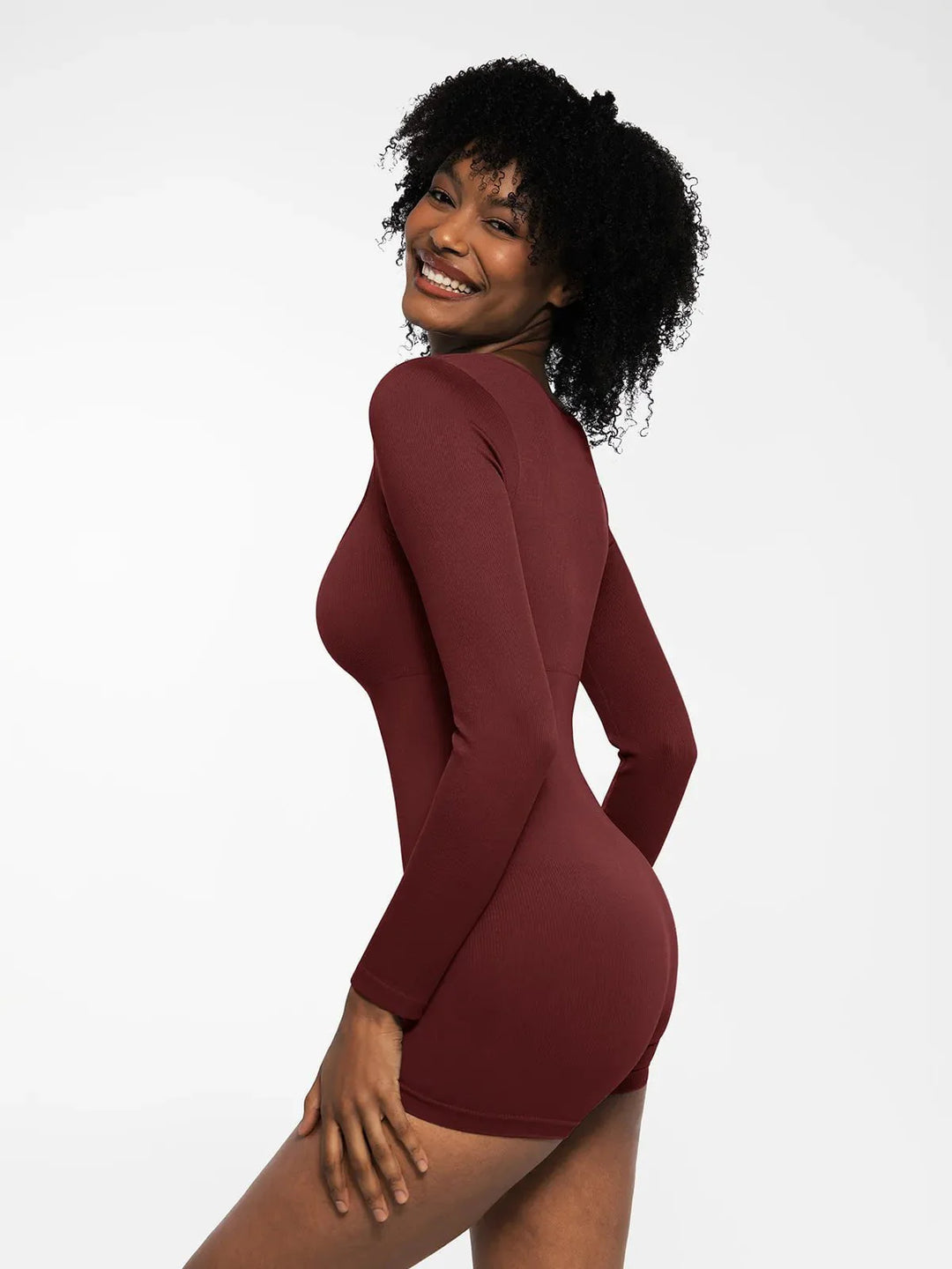 Zoë Ella™ | Shapewear Long Sleeve Sweetheart Neck Tummy Control Romper