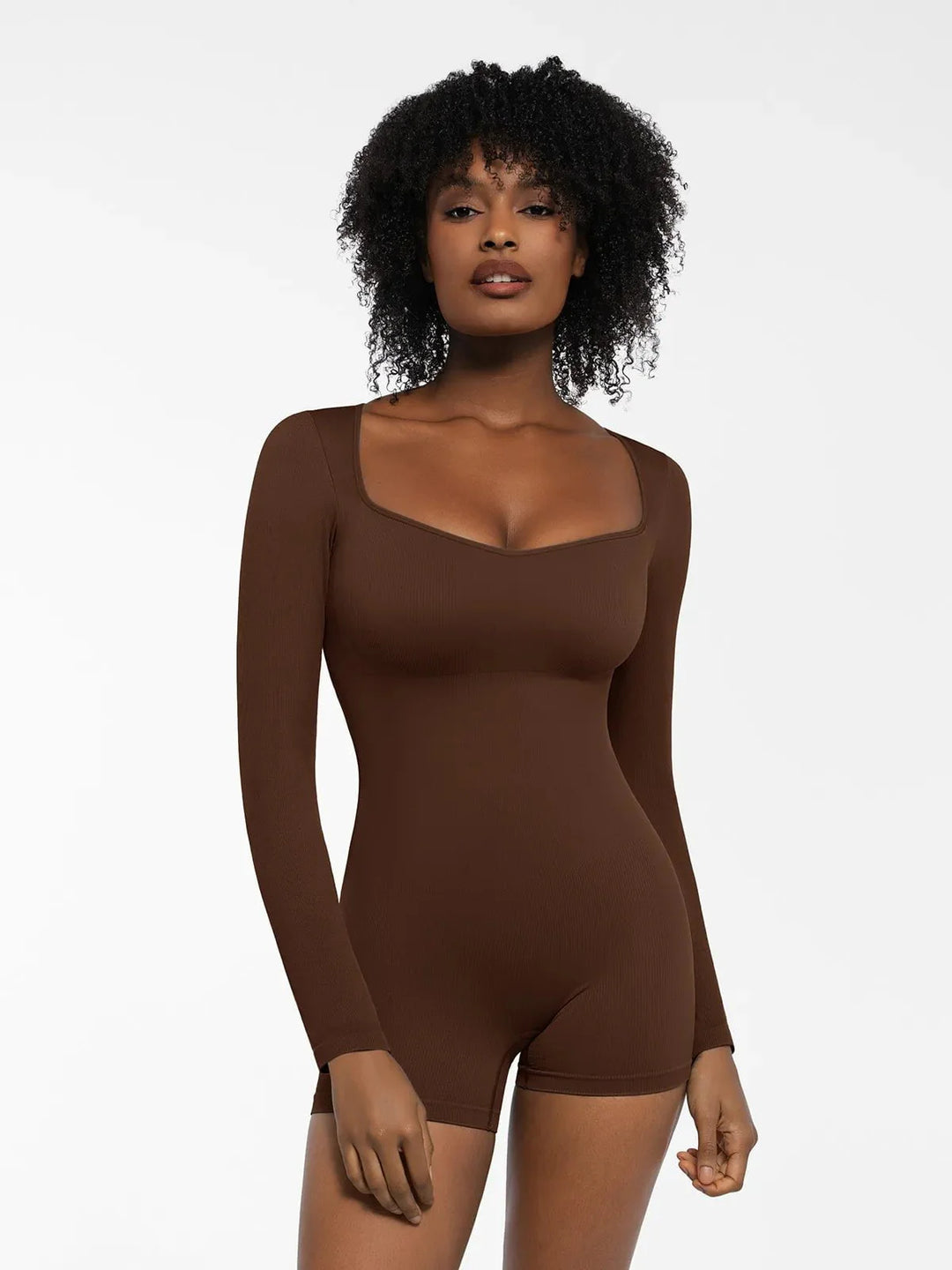 Zoë Ella™ | Shapewear Long Sleeve Sweetheart Neck Tummy Control Romper