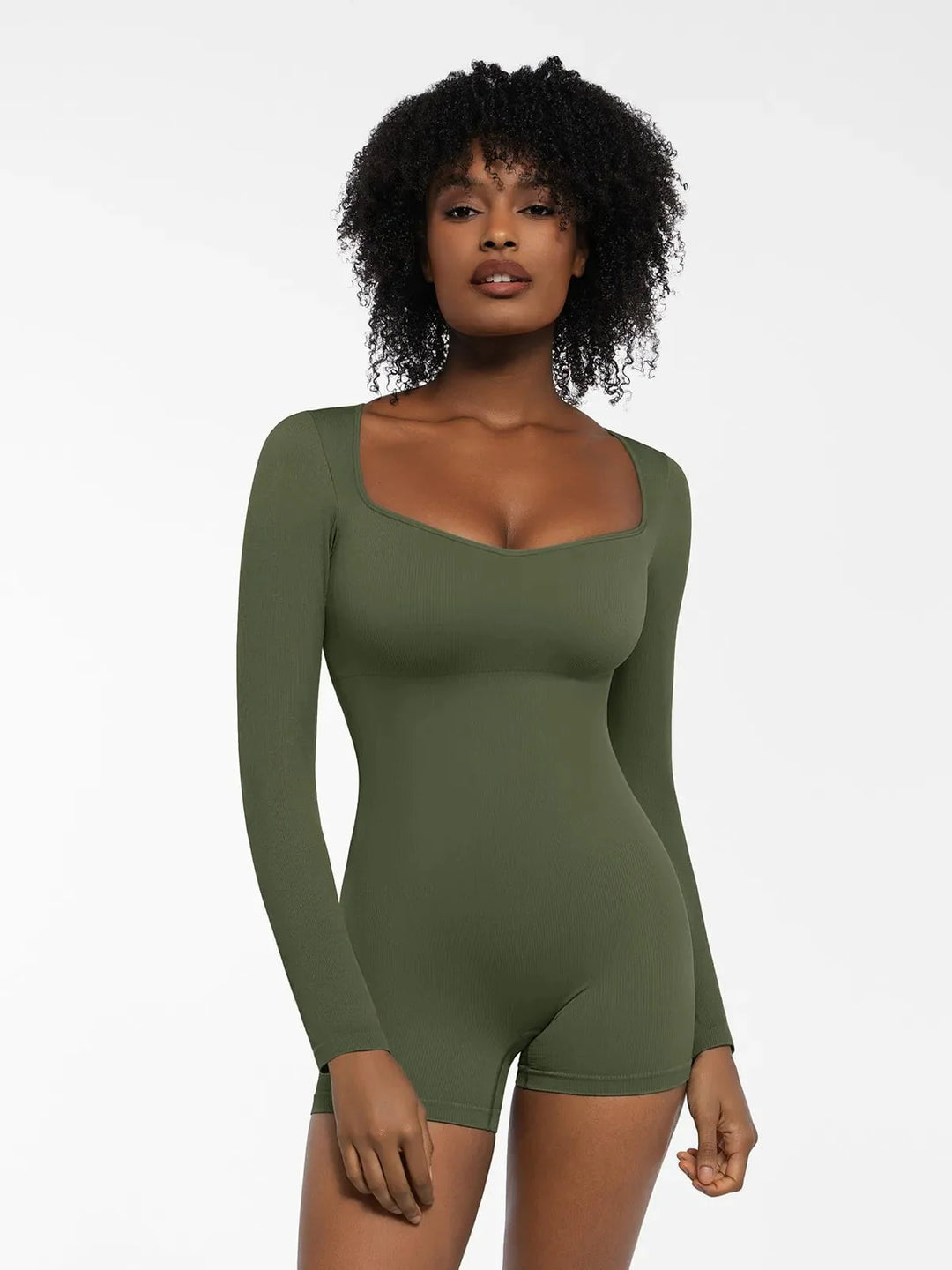 Zoë Ella™ | Shapewear Long Sleeve Sweetheart Neck Tummy Control Romper