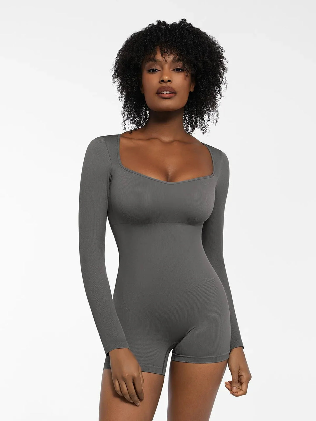 Zoë Ella™ | Shapewear Long Sleeve Sweetheart Neck Tummy Control Romper