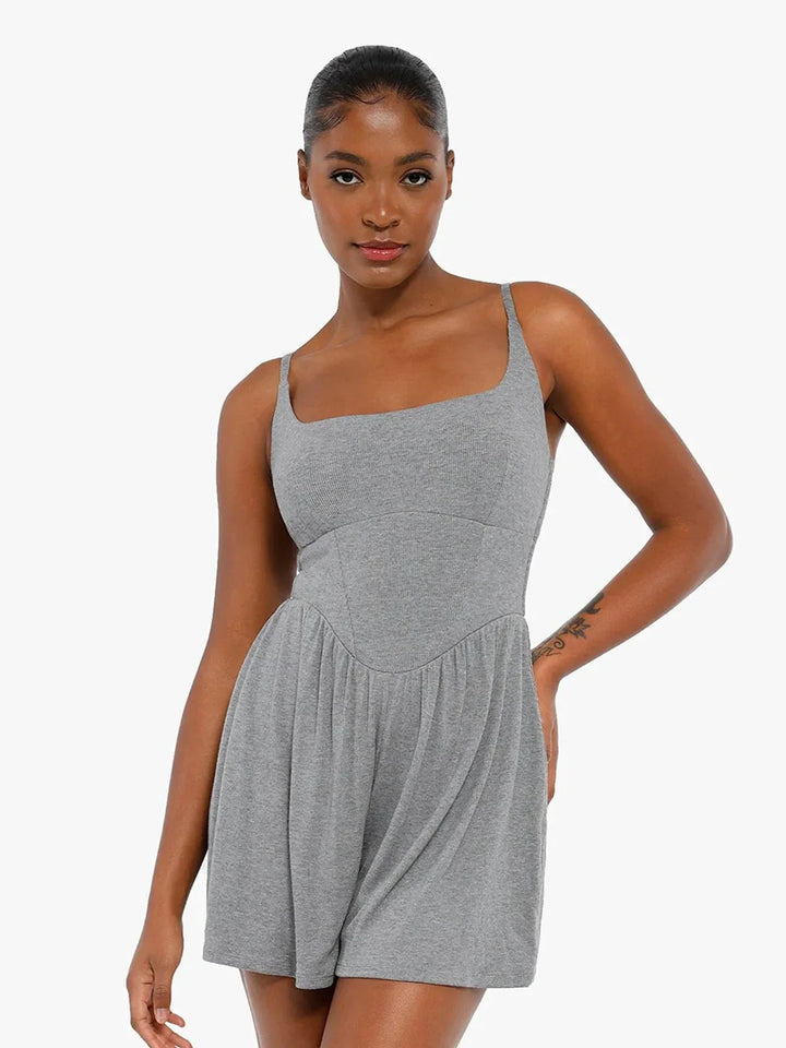 Zoë Ella™ | Shapewear Modal Tummy Control Wide-Leg Romper