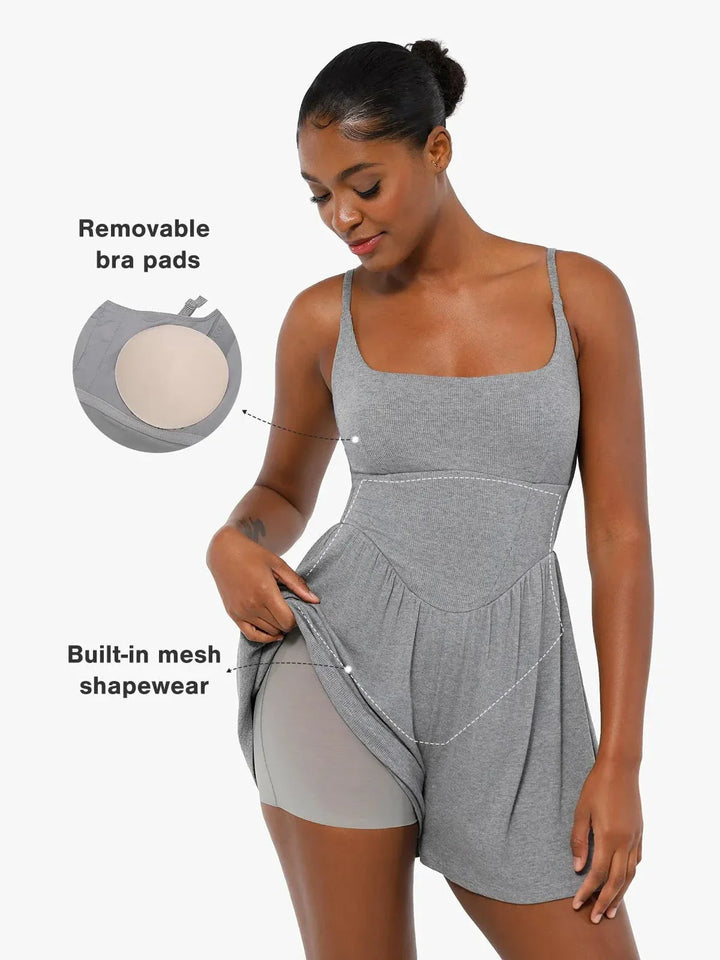 Zoë Ella™ | Shapewear Modal Tummy Control Wide-Leg Romper