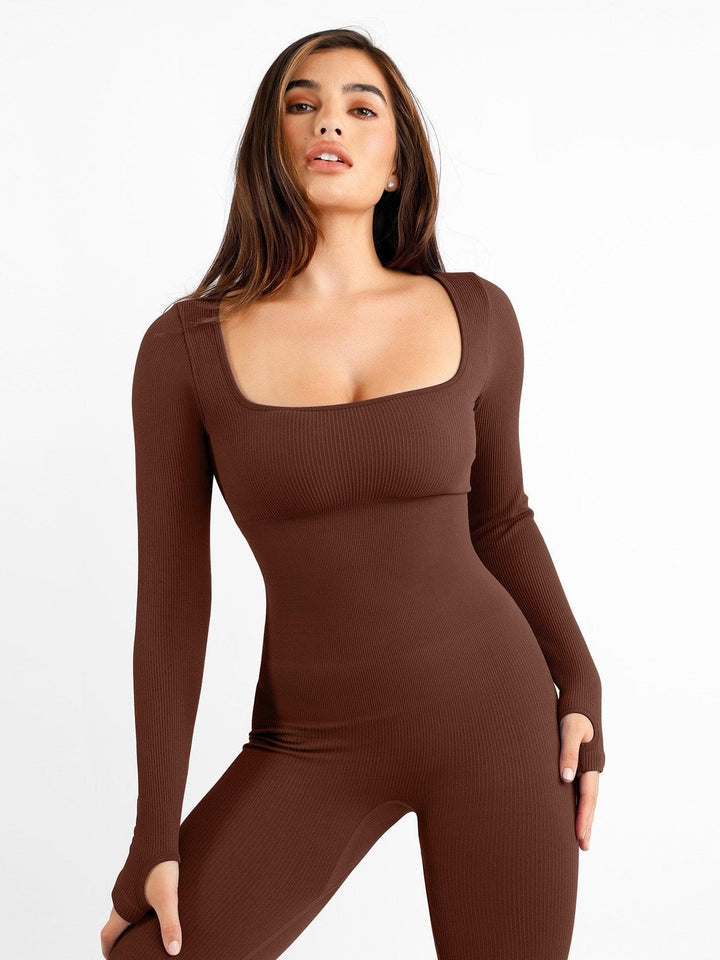 Zoë Ella™ | Shapewear Seamless Long Sleeve & Square Neck Sleeveless Jumpsuits