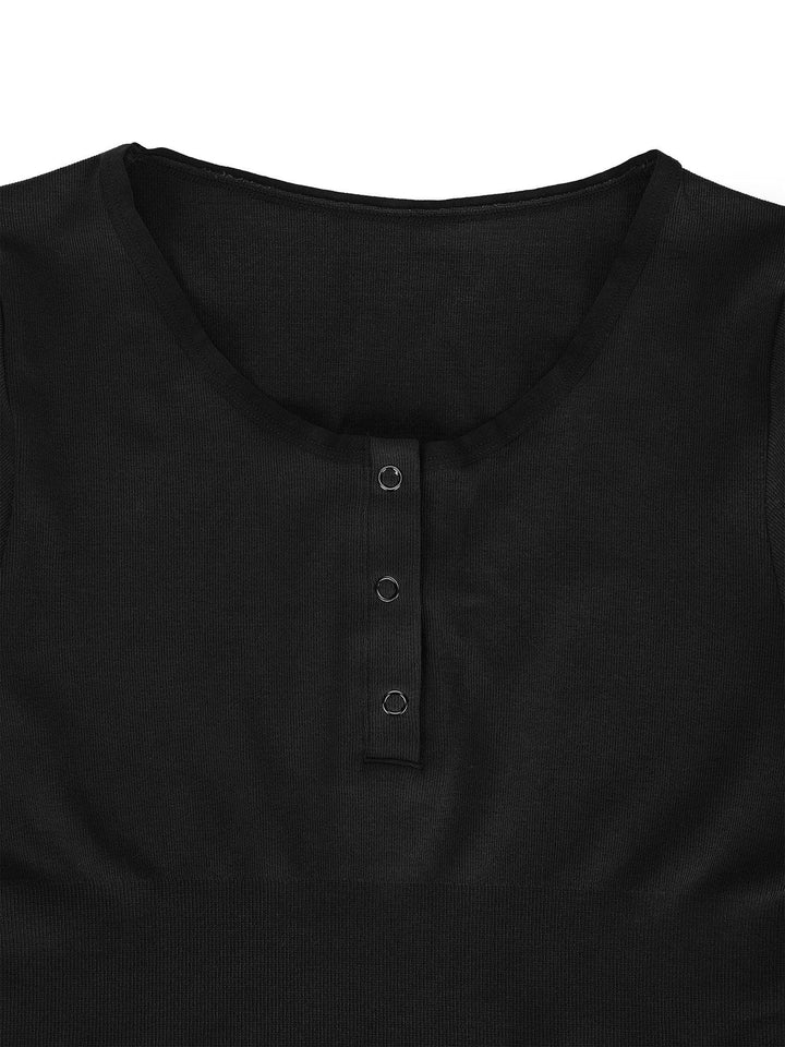 Zoë Ella™ | Shapewear Seamless Modal Long Sleeve Henley Bodysuit