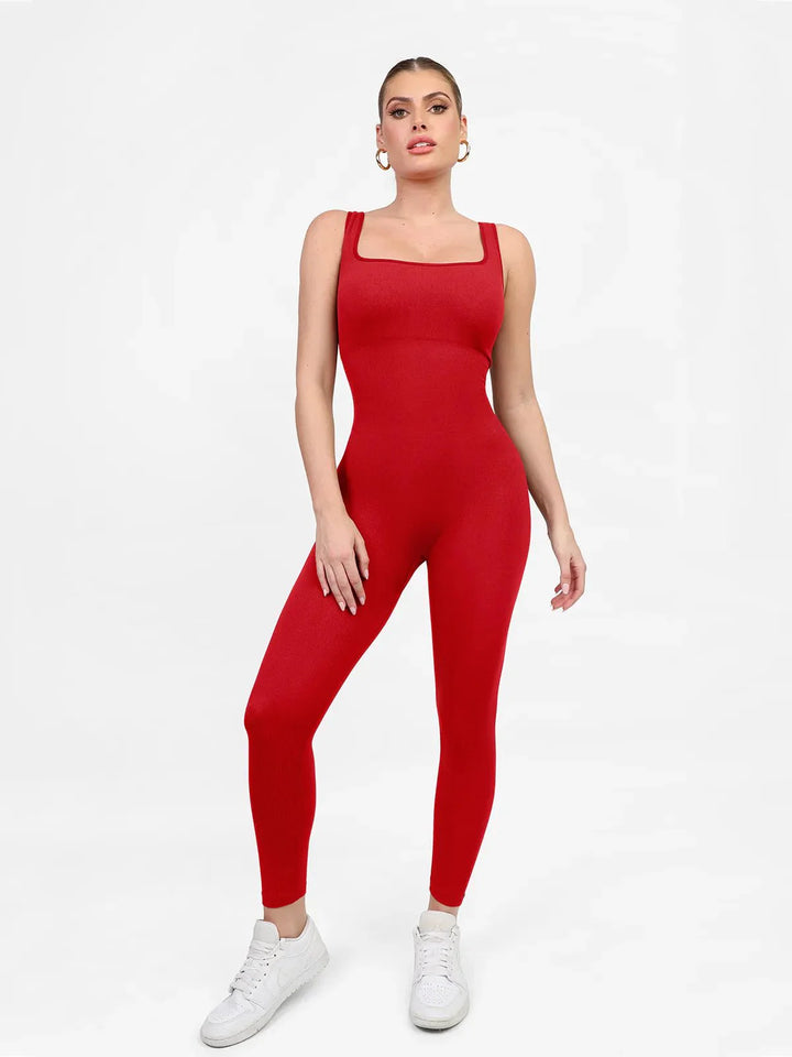 Zoë Ella™ | Shapewear Seamless Square Neck Tank Workout Jumpsuit