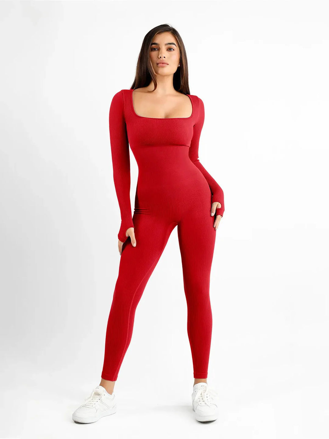 Zoë Ella™ | Shapewear Seamless Thumb Hole Long Sleeve Jumpsuit