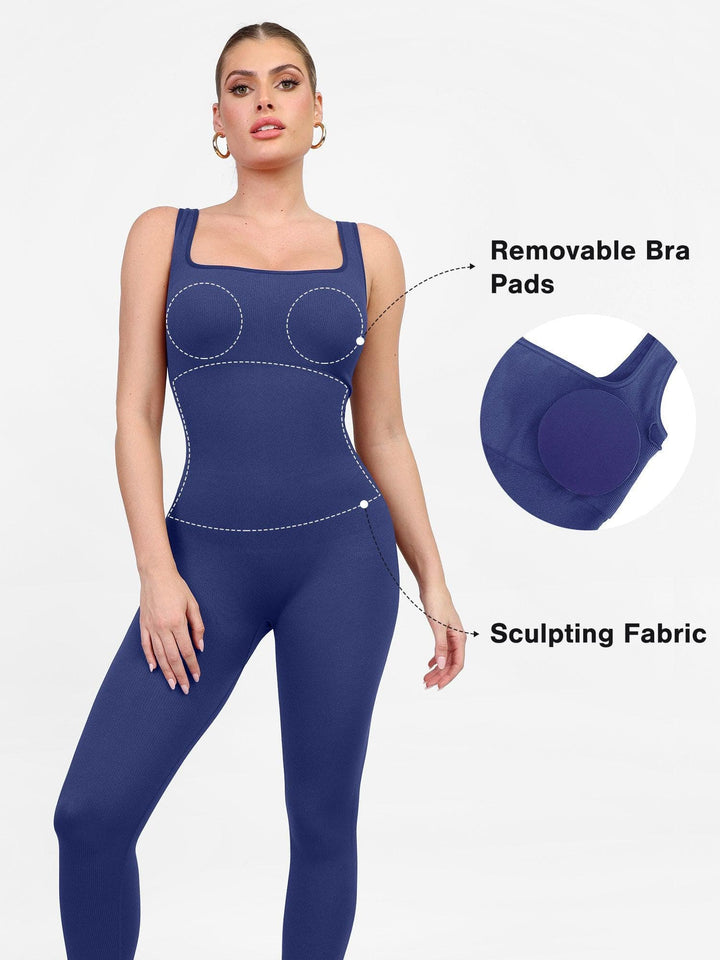 Zoë Ella™ | Shapewear Seamless Long Sleeve & Square Neck Sleeveless Jumpsuits