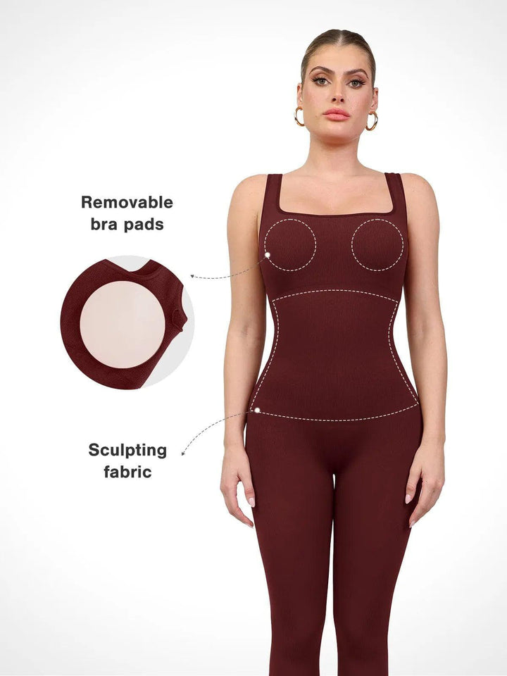 Zoë Ella™ | Shapewear Seamless Long Sleeve & Square Neck Sleeveless Jumpsuits