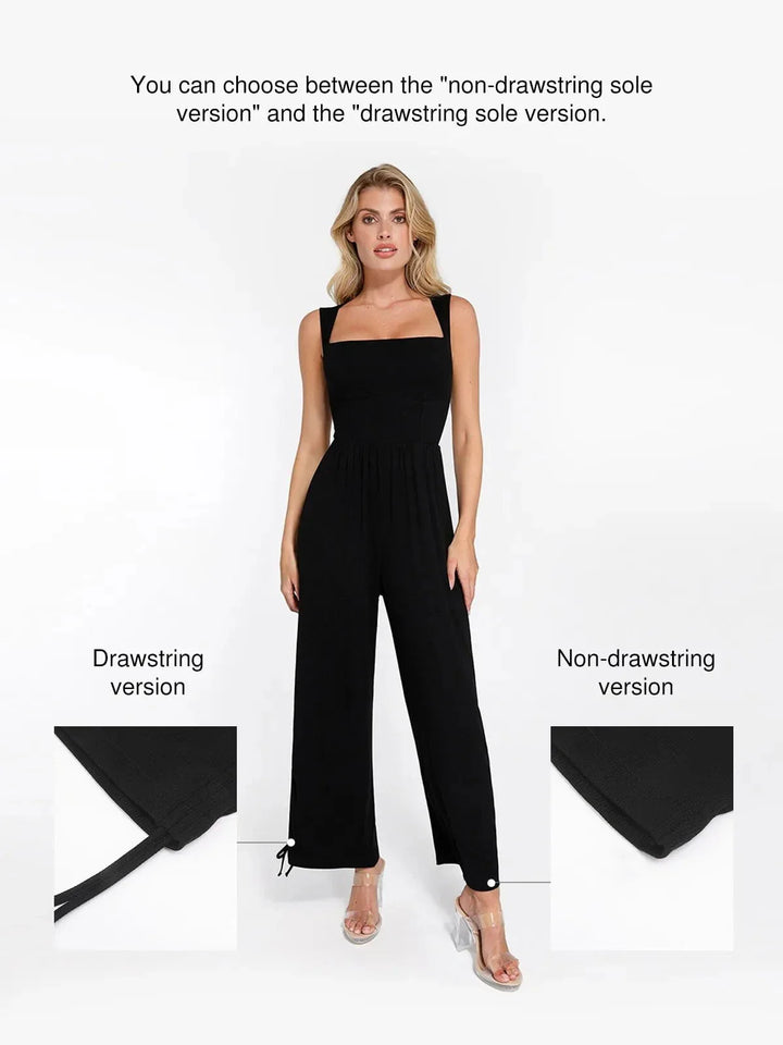 Zoë Ella™ | Shapewear Square Neck Tummy Control Wide Leg Jumpsuit