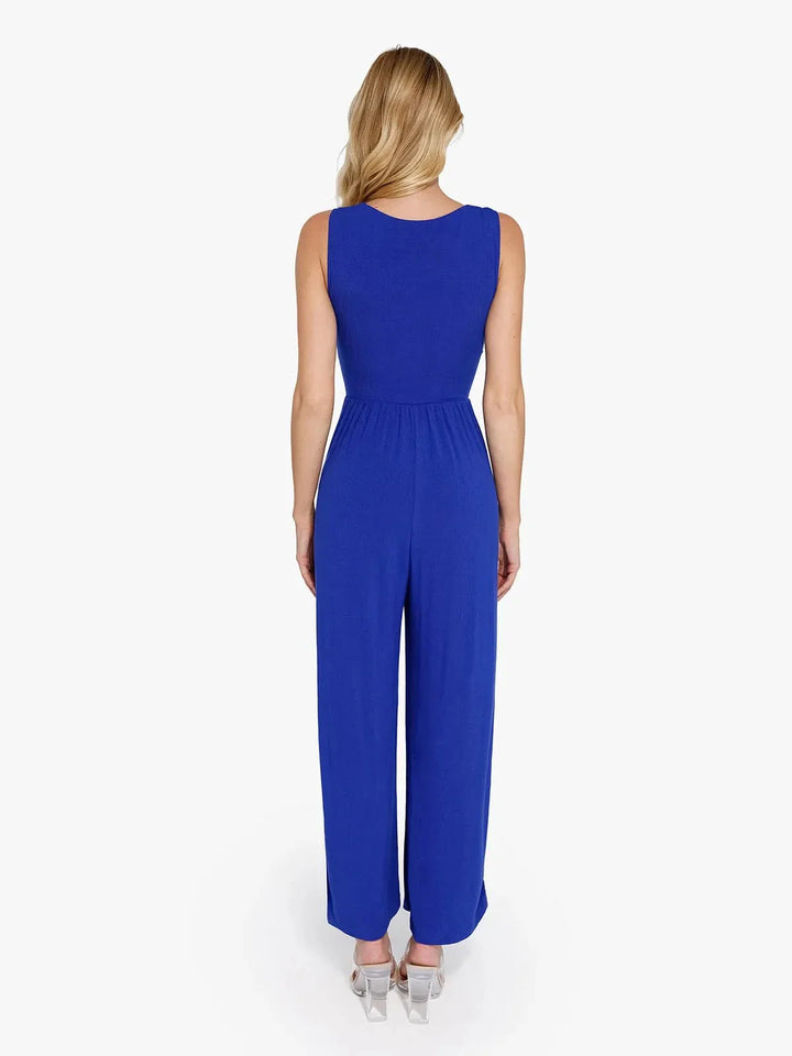 Zoë Ella™ | Shapewear Square Neck Tummy Control Wide Leg Jumpsuit