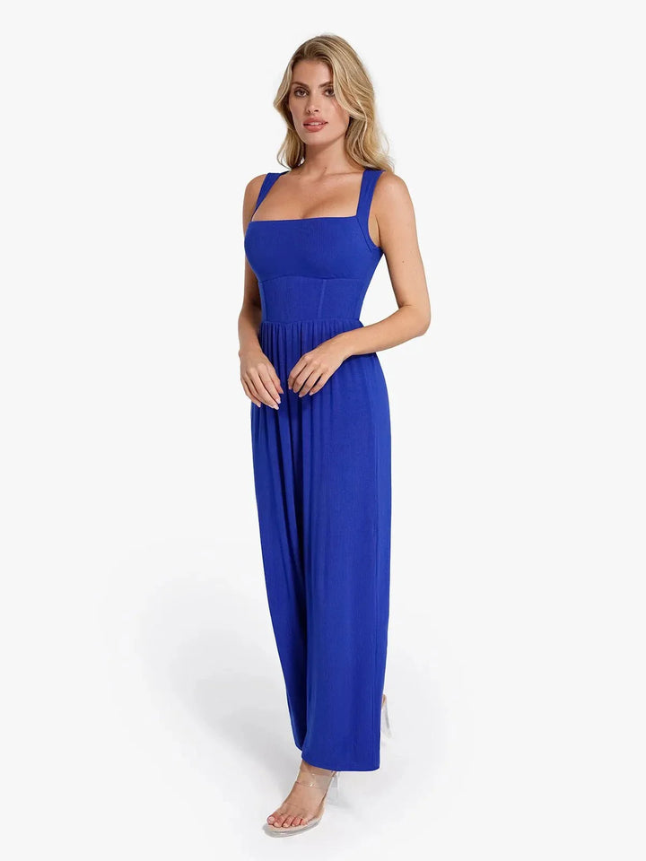 Zoë Ella™ | Shapewear Square Neck Tummy Control Wide Leg Jumpsuit